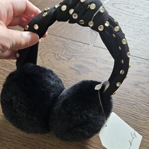 Elegant Black Studded Earmuffs